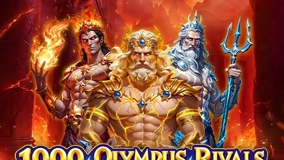 Ang visual na representasyon ng 1000 Olympus Rivals slot na may temang mitolohiyang Griyego.